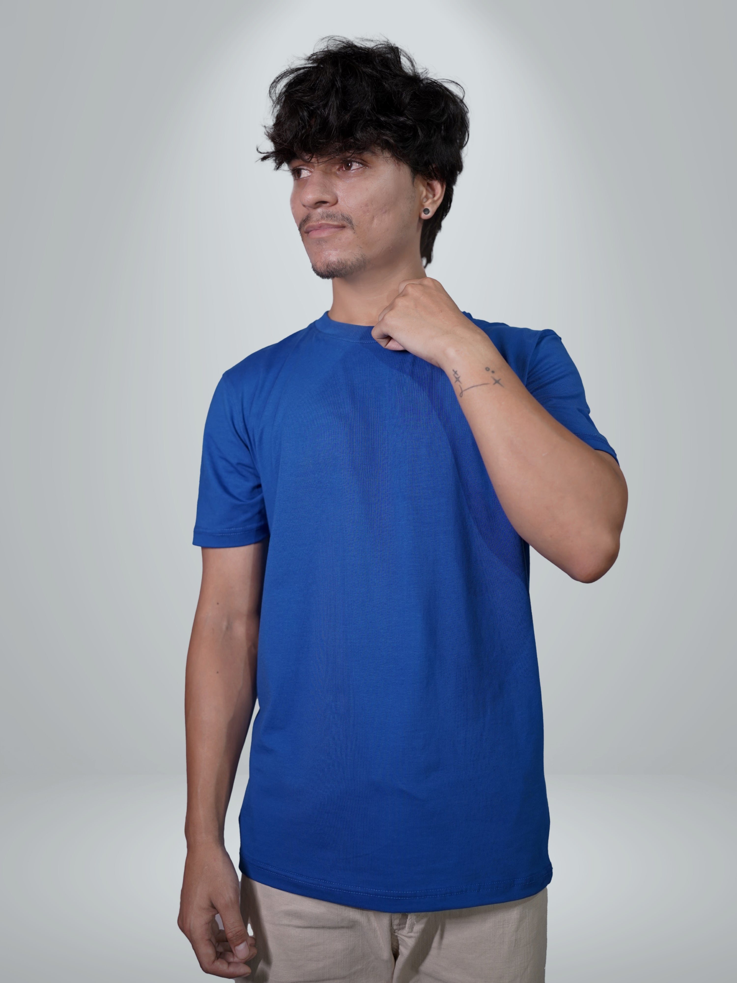 Basic Cobalt Blue Regular Fit Tee
