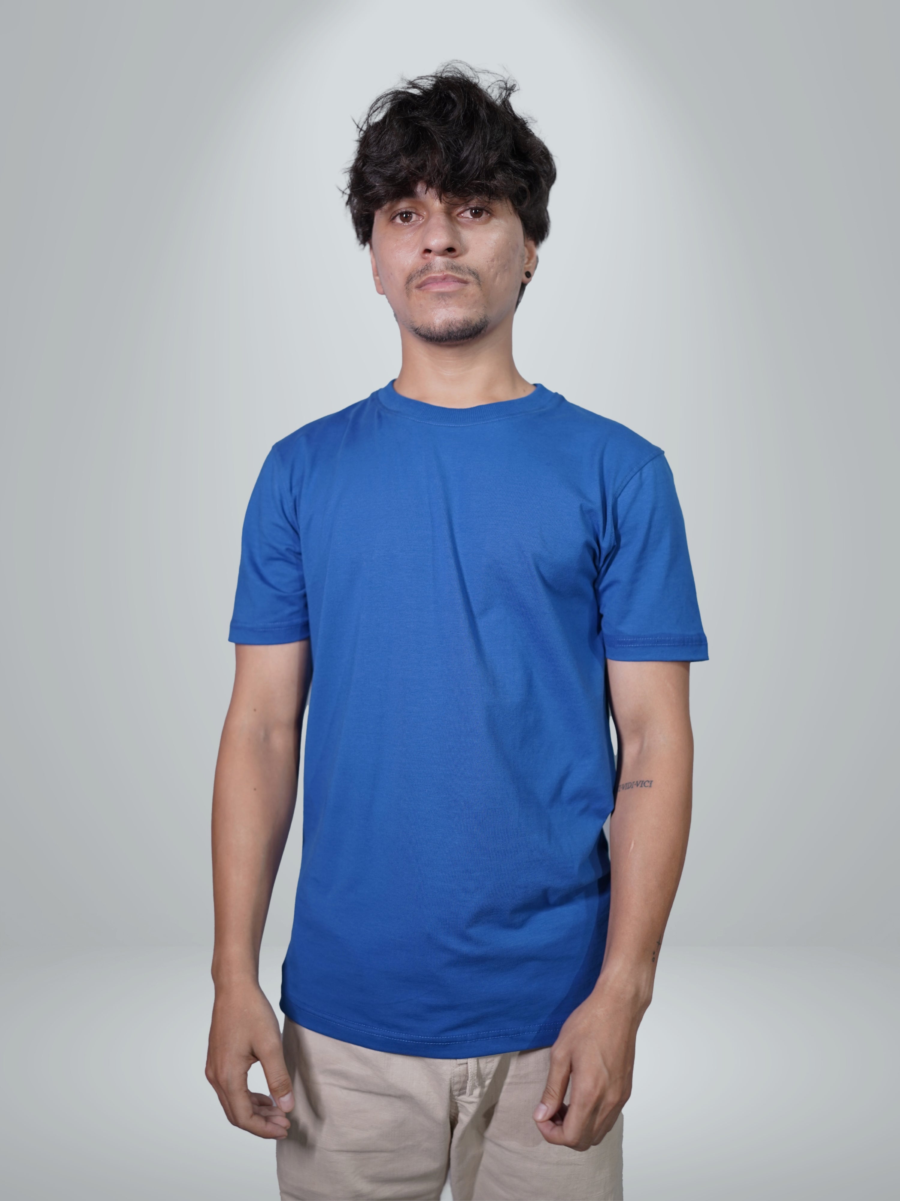 Basic Cobalt Blue Regular Fit Tee