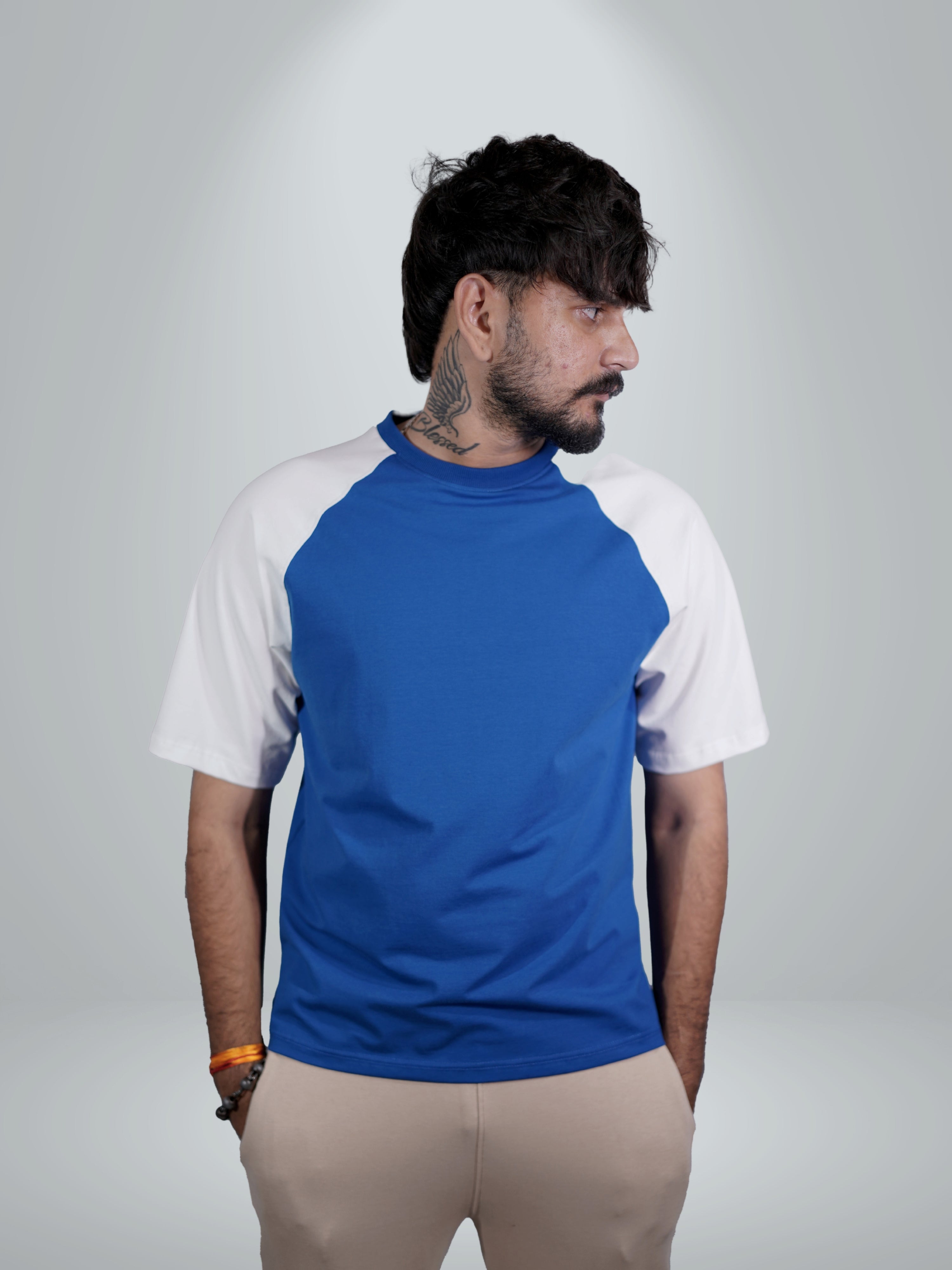 Basic Cobalt Blue Raglan Tee