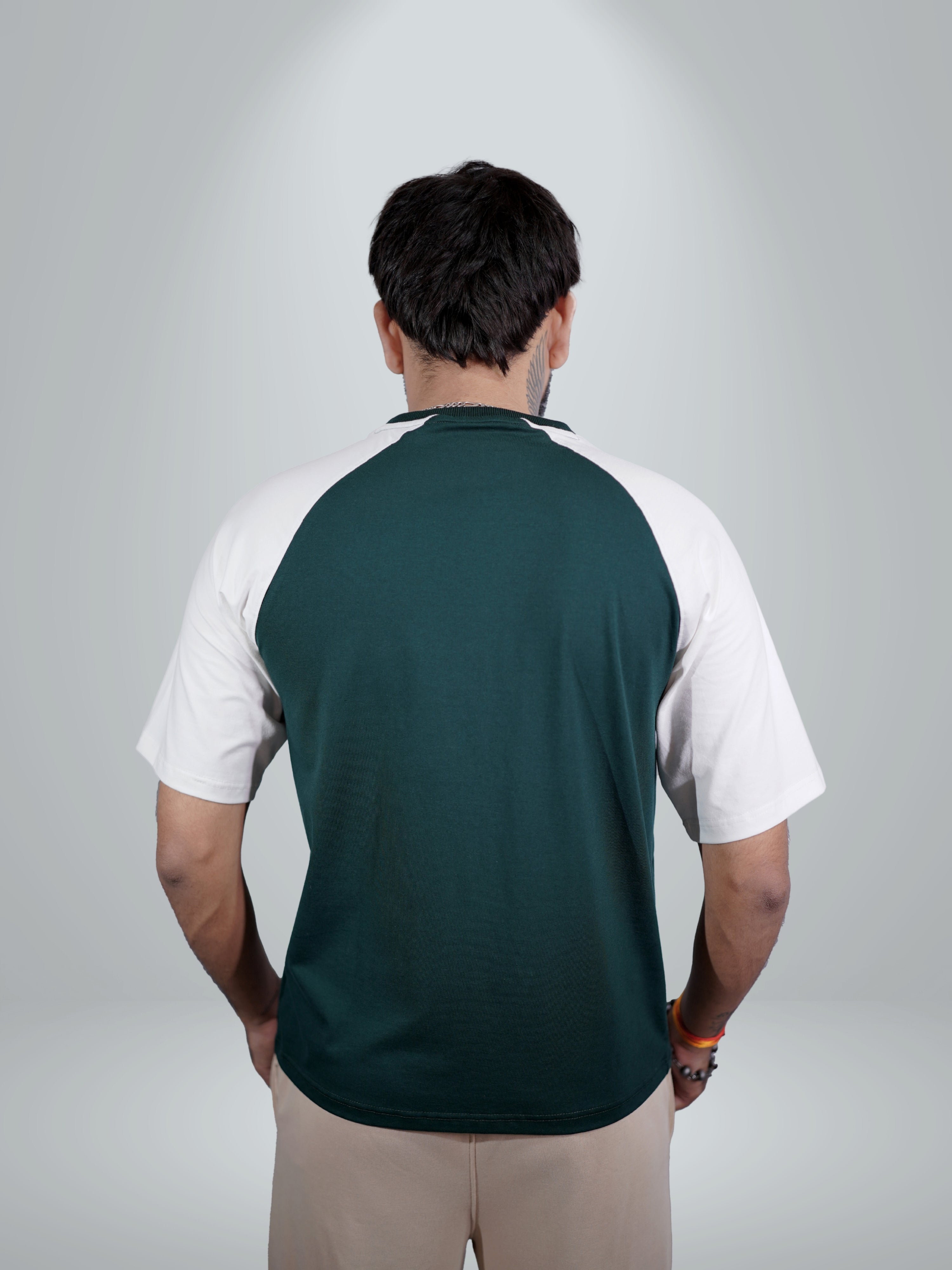 Basic Bottle Green Raglan Tee