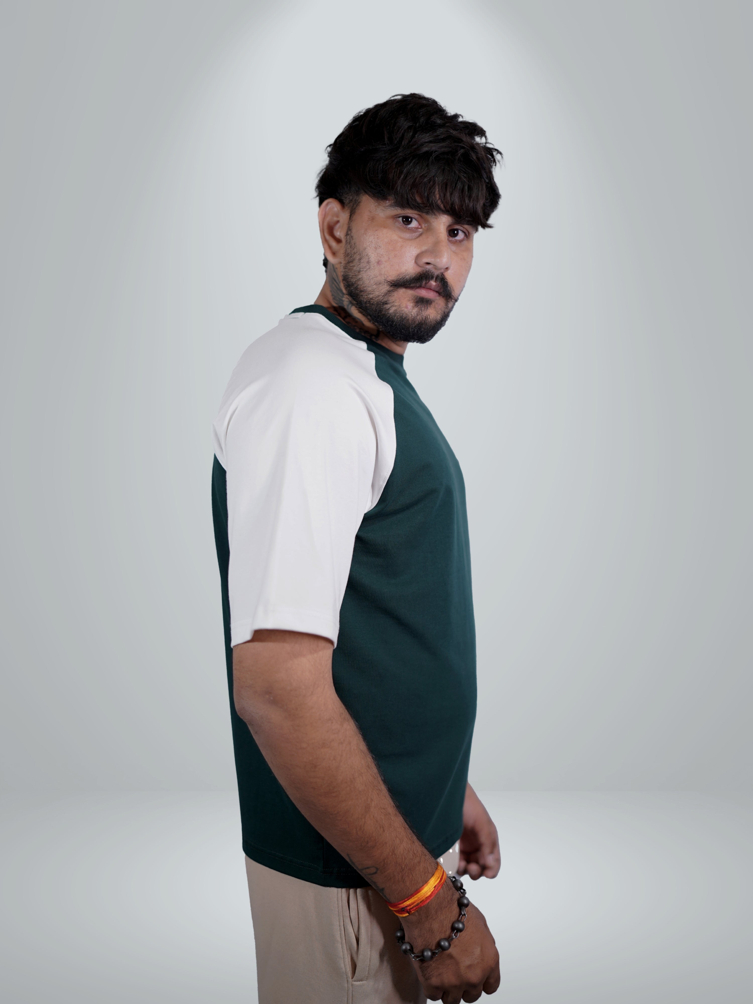 Basic Bottle Green Raglan Tee