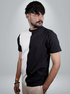 Split Black White Dual tee