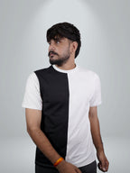 Split White Black Dual Tee