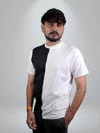 Split White Black Dual Tee