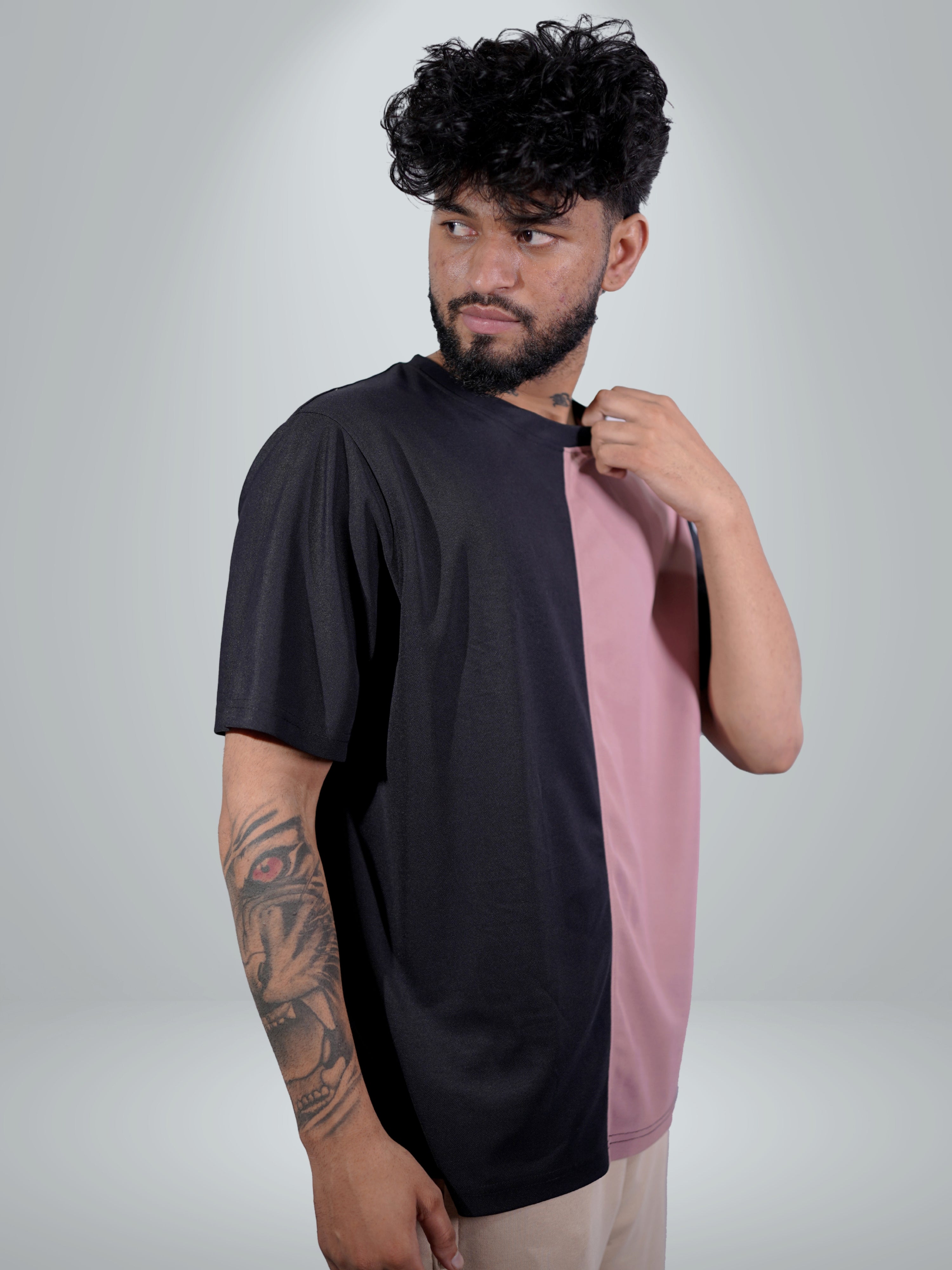 Split Matty Black Rose Dual Tee